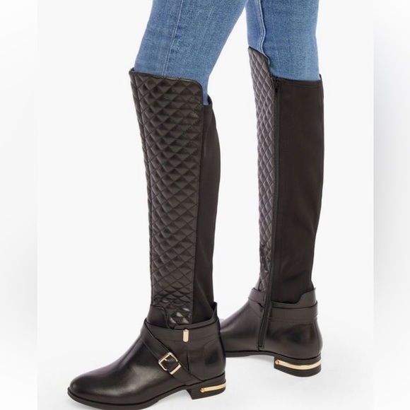 Annabeth Quilted Flat Boots Size 9 - Picture 1 of 12